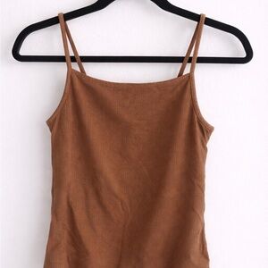 wild fable Brown Ribbed Spaghetti Strap Cami